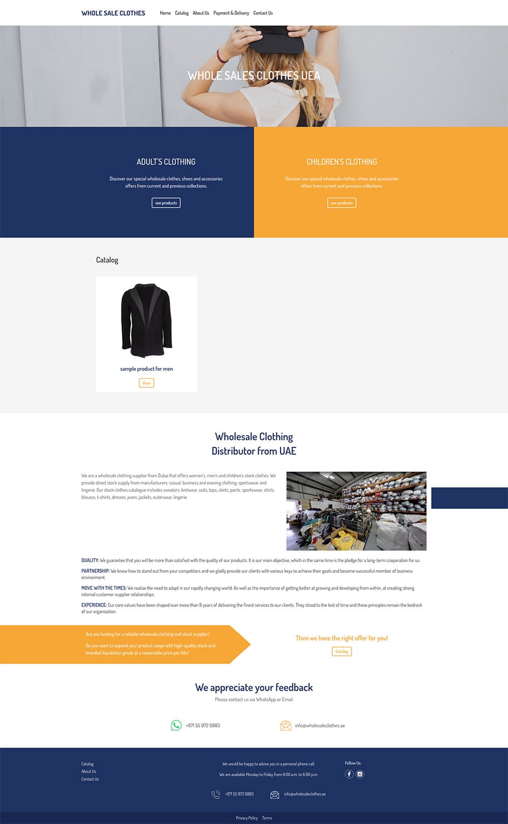 A preview image of the فروشگاه کلی فروش لباس در کشور امارات project related to طراحی سایت سفارشی با وردپرس