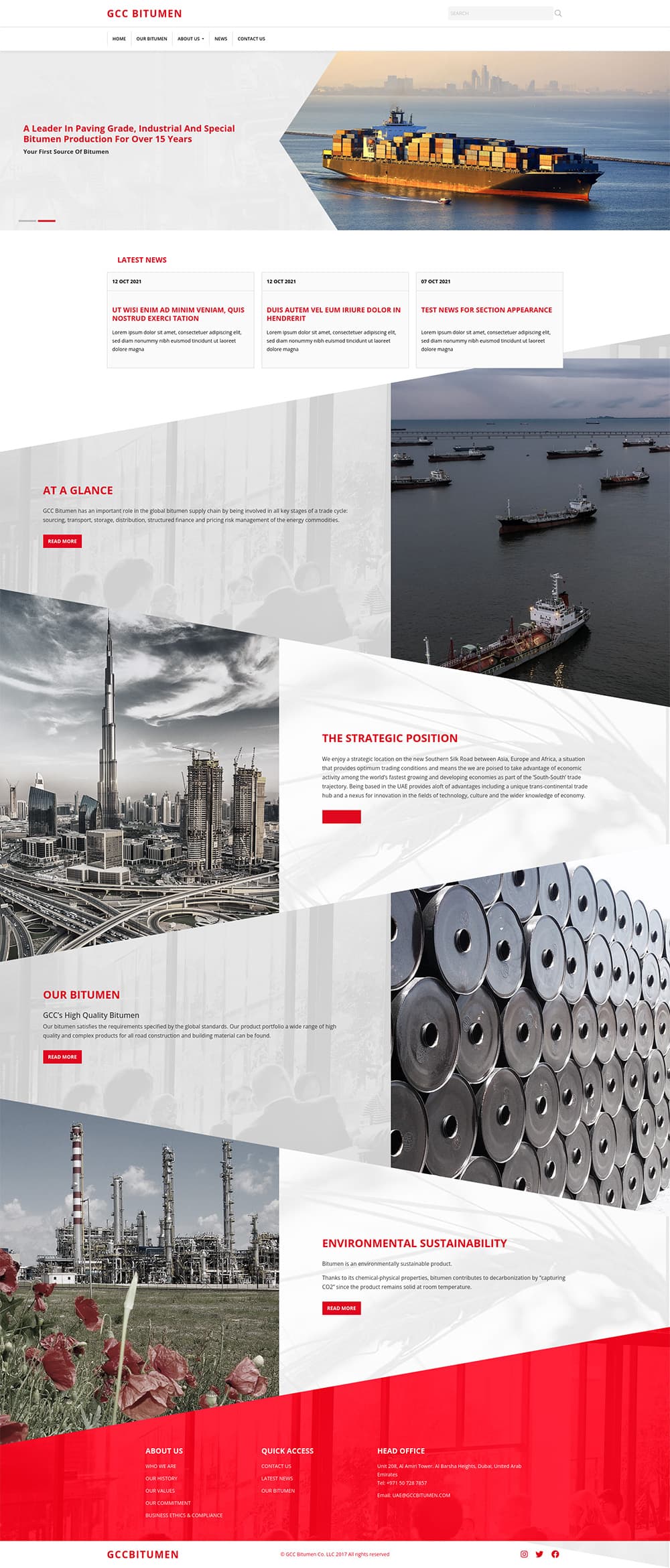 A preview image of the شرکت پتروشیمی جی سی سی بیتومن project related to طراحی سایت سفارشی با وردپرس